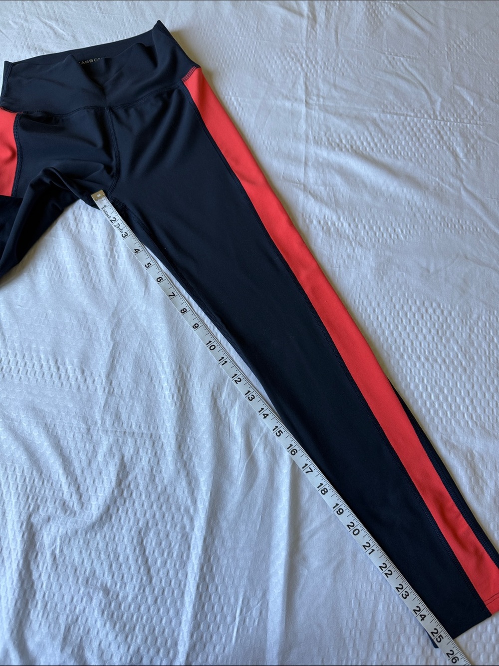 Carbon38 Navy and Orange High-Waist Legging & Crop Tank Set ✨ - Picture 10 of 15